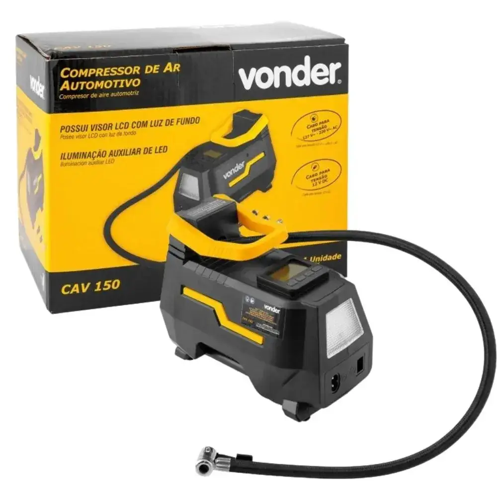 Compressor de Ar Mini Elétrico Vonder CAV 150 - Compacto, Potente e Ideal para Casa e Veículos!