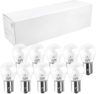 Lâmpadas Automotivas Halógenas BA15S, 12V 21W, 1 Polo, S25, Kit com 10 Unidades