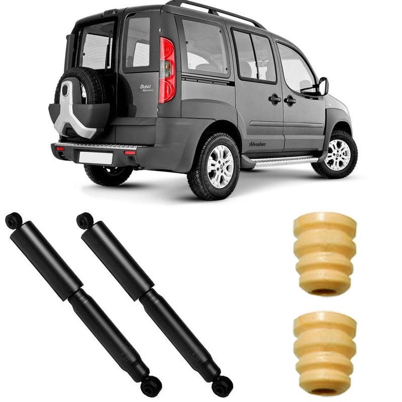 2 Amortecedor Fiat Doblo Adventure 2004 2018 Traseiro Motorista Passageiro Monroe Kit