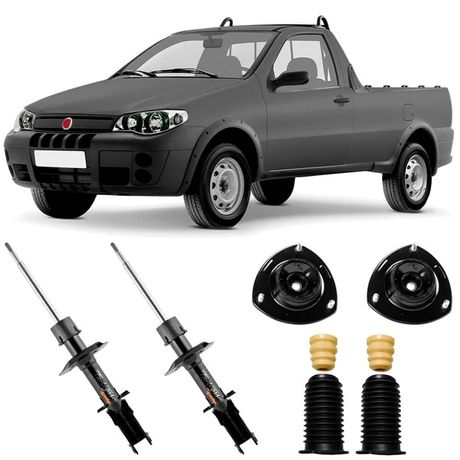 2 Amortecedor Fiat Strada 2001 2020 Dianteiro Cofap Kit