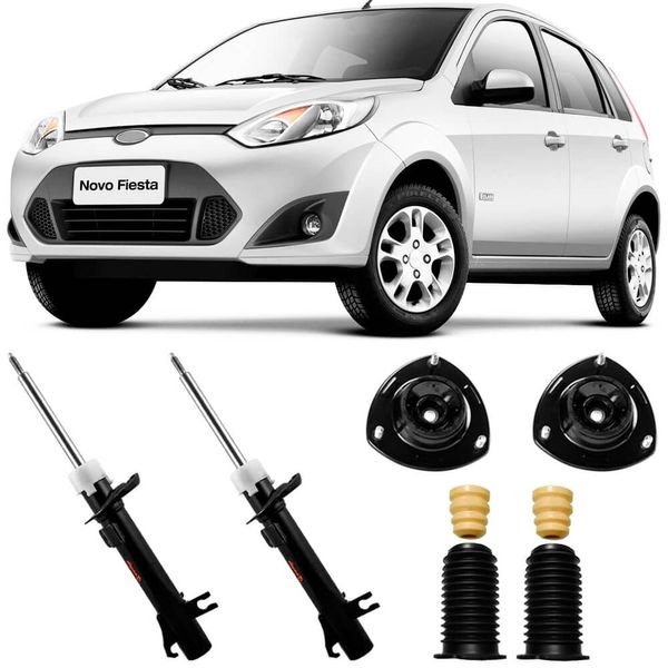 2 Amortecedor Ford Fiesta Hatch 2003 2014 Traseiro TRW Kit