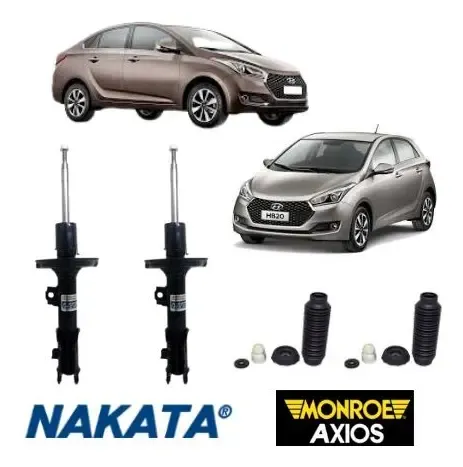 2 Amortecedor Hyundai HB20 2012 2019 Traseiro Motorista Passageiro Nakata Kit
