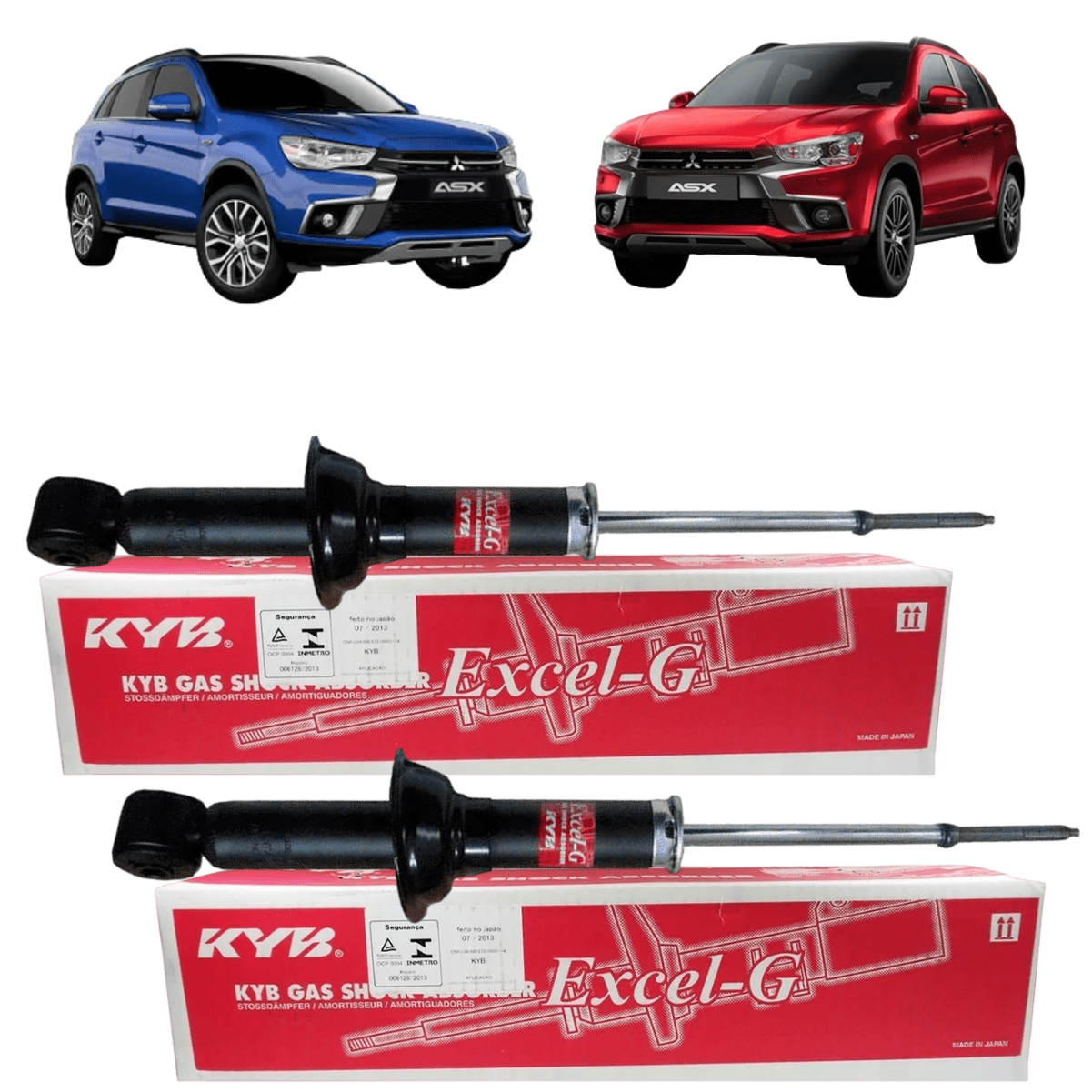 2 Amortecedor Mitsubishi Asx 2011 2020 Traseiro Kayaba 340060 KYB