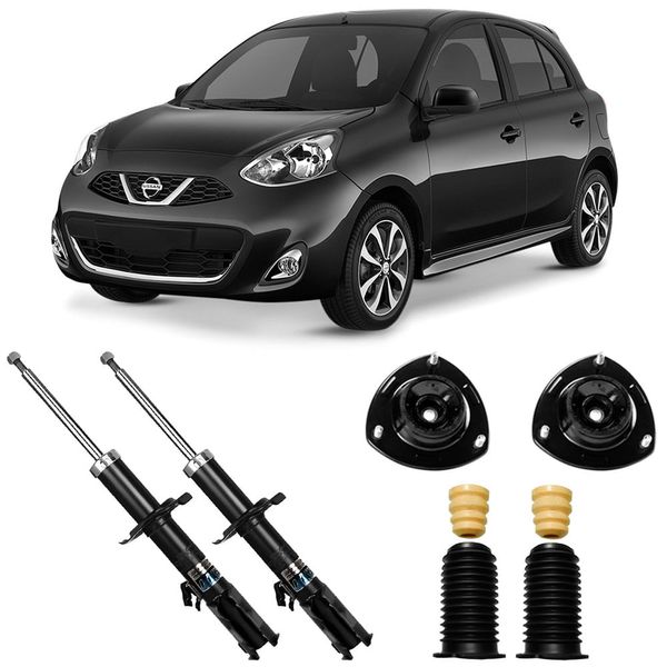 2 Amortecedor Nissan March 2012 2020 Dianteiro Nakata Kit