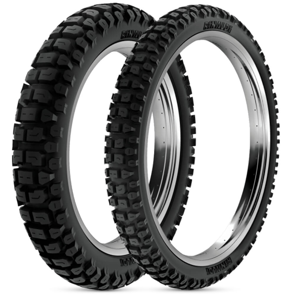 2 Pneu Moto Nxr Bros Rinaldi 110 90 17 60P 90 90 19 52T R34