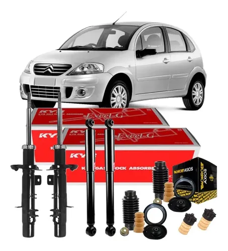 4 Amortecedor Citroën C3 2003 2012 Dianteiro Traseiro Kayaba Kit KYB