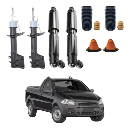 4 Amortecedor Fiat Strada 2001 2020 Dianteiro Traseiro Monroe Kit