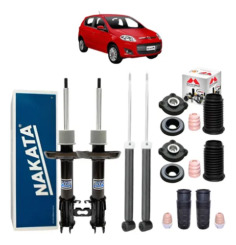 4 Amortecedor Novo Palio Attractive Essence 2012 2017 Dianteiro Traseiro Nakata Kit