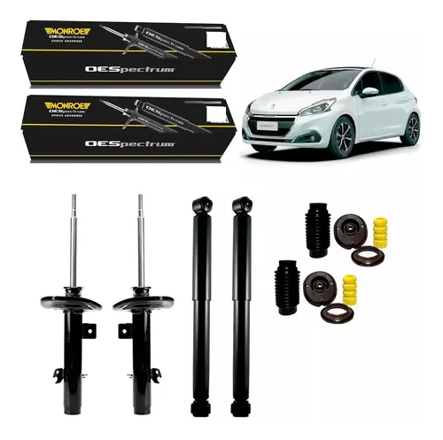 4 Amortecedor Peugeot 208 2013 2017 Dianteiro Traseiro Monroe Kit