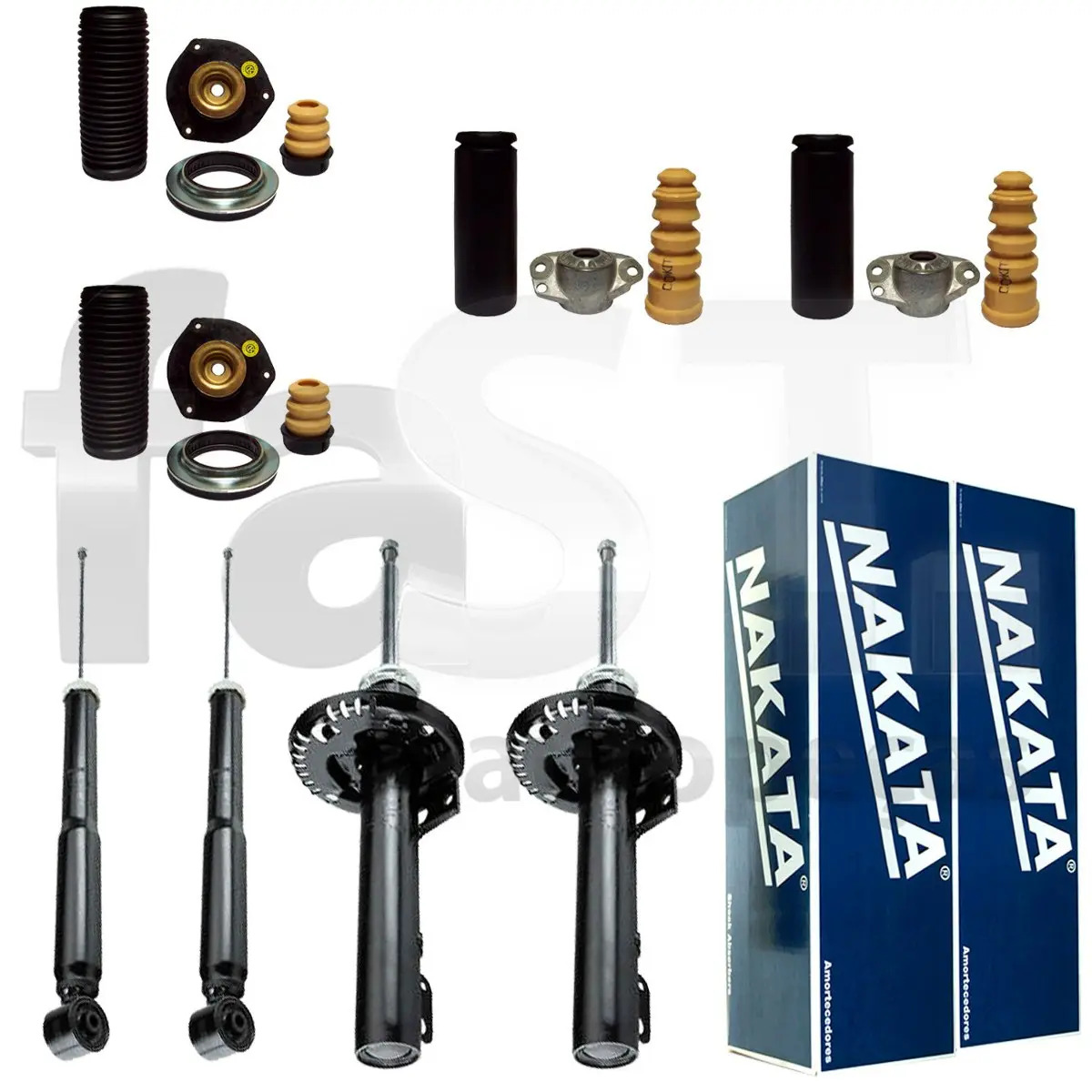 4 Amortecedor Polo Sedan 2002 2012 Dianteiro Traseiro Nakata Kit