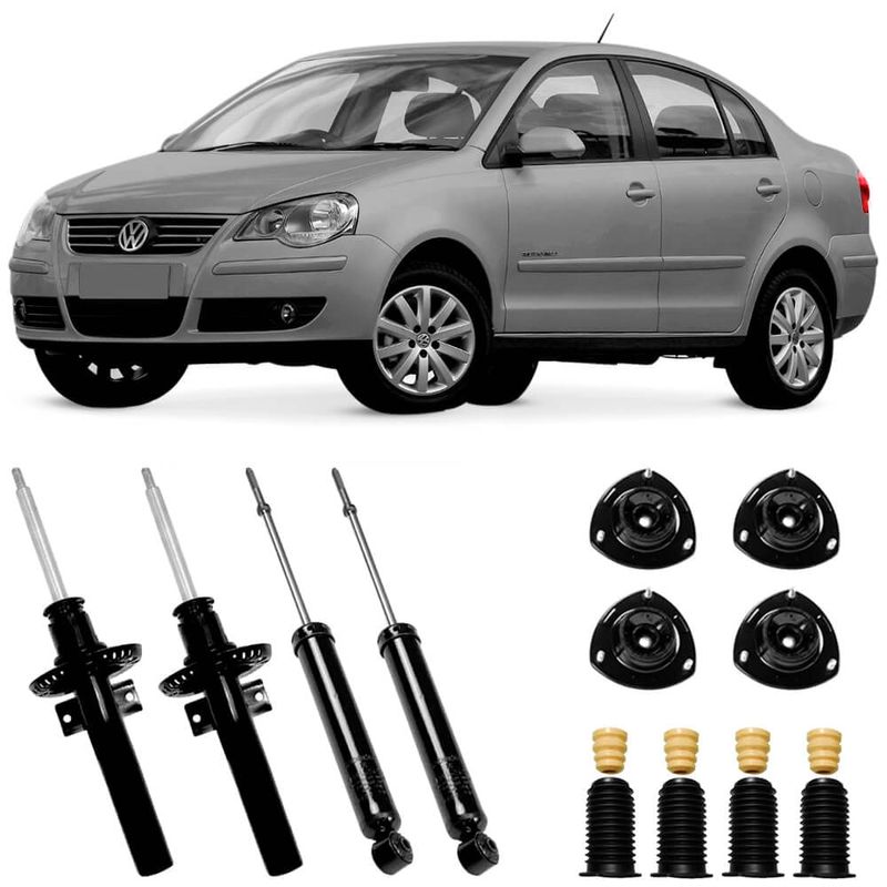 4 Amortecedor Polo Sedan 2007 2014 Dianteiro Traseiro Monroe Kit