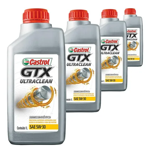 4 Óleo Semissintetico 5W30 Castrol Gtx Ultraclean Chevrolet Hyundai Kia