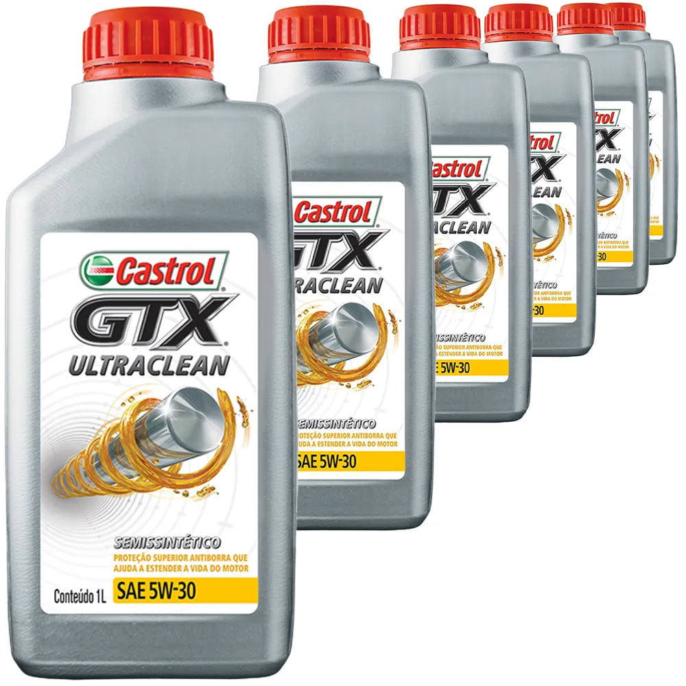 6 Óleo Semissintetico 5W30 Castrol Gtx Ultraclean Chevrolet Toyota