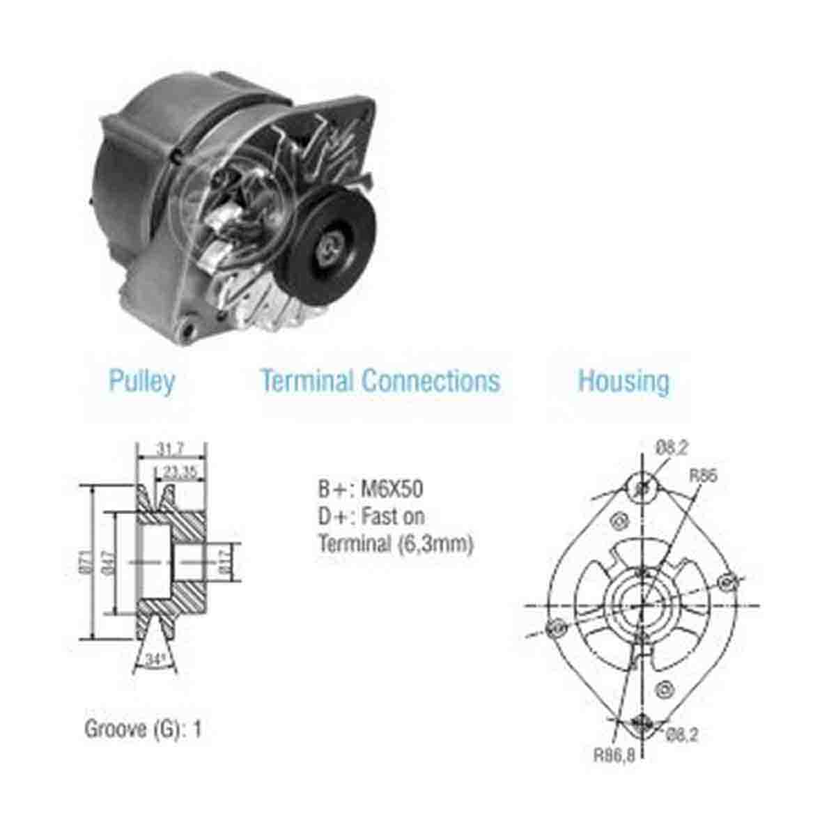 Alternador 14V 35A Fiat Uno Elba Premio Zm