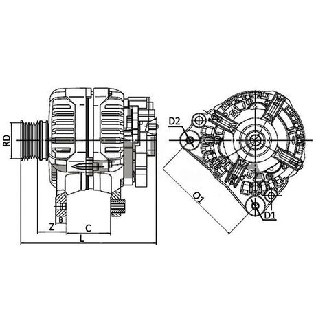 Alternador Toyota Hilux SW4 27 2009 2021 12V 80A Zen 44012