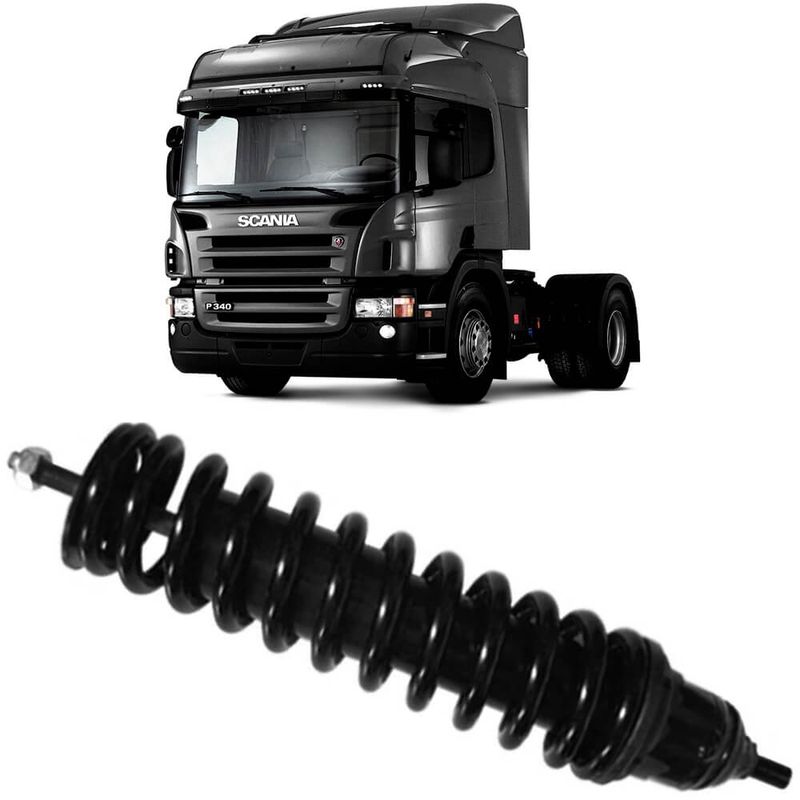 Amortecedor Cabine Scania Serie 5 2008 2014 Dianteiro Mola Globo 1950