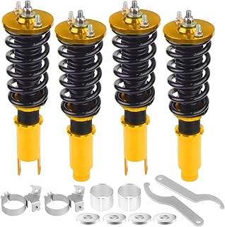 BHB Coilovers ajustáveis dourados compatíveis com Honda Civic 1996-2000, CRX 1989-1991, Delsol 1993-1997, Acura Integra 1994-2001 - Suspensão de amortecedor de mola helicoidal