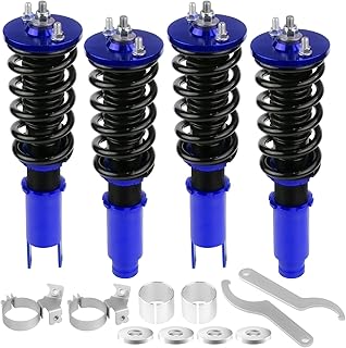 BHB Coilovers ajustáveis compatíveis com Honda Civic 1996-2000, CRX 89-91, Delsol 93-97, Acura Integra 94-01 Kit de suspensão de amortecedor de mola helicoidal azul