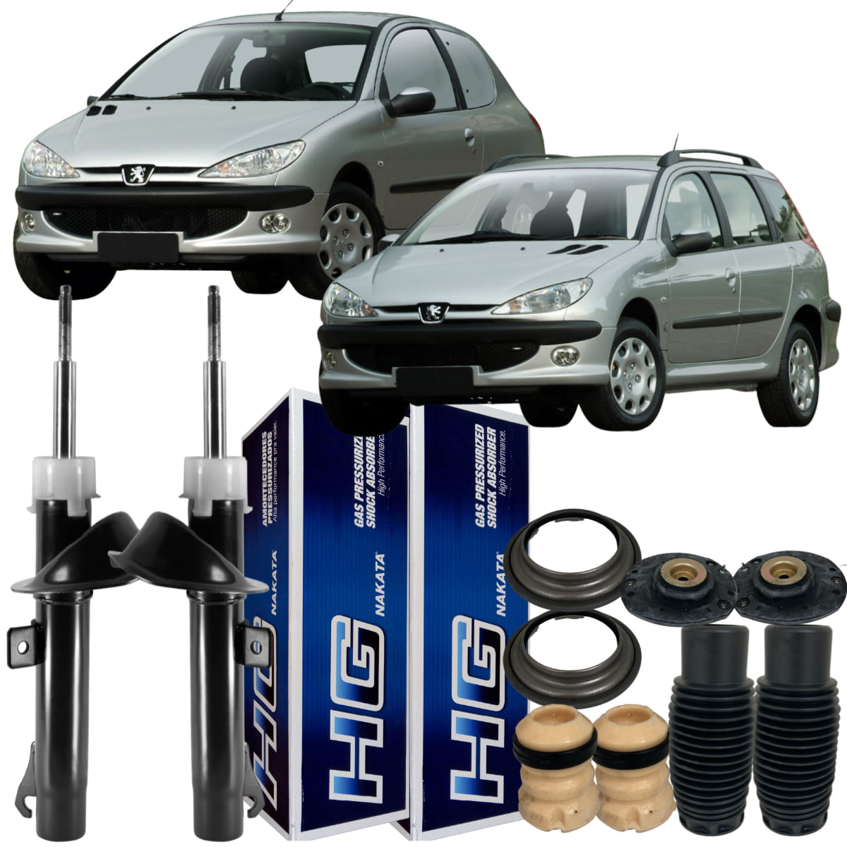 Amortecedor Dianteiro Peugeot 206 2001 2015 Kit EQ8102