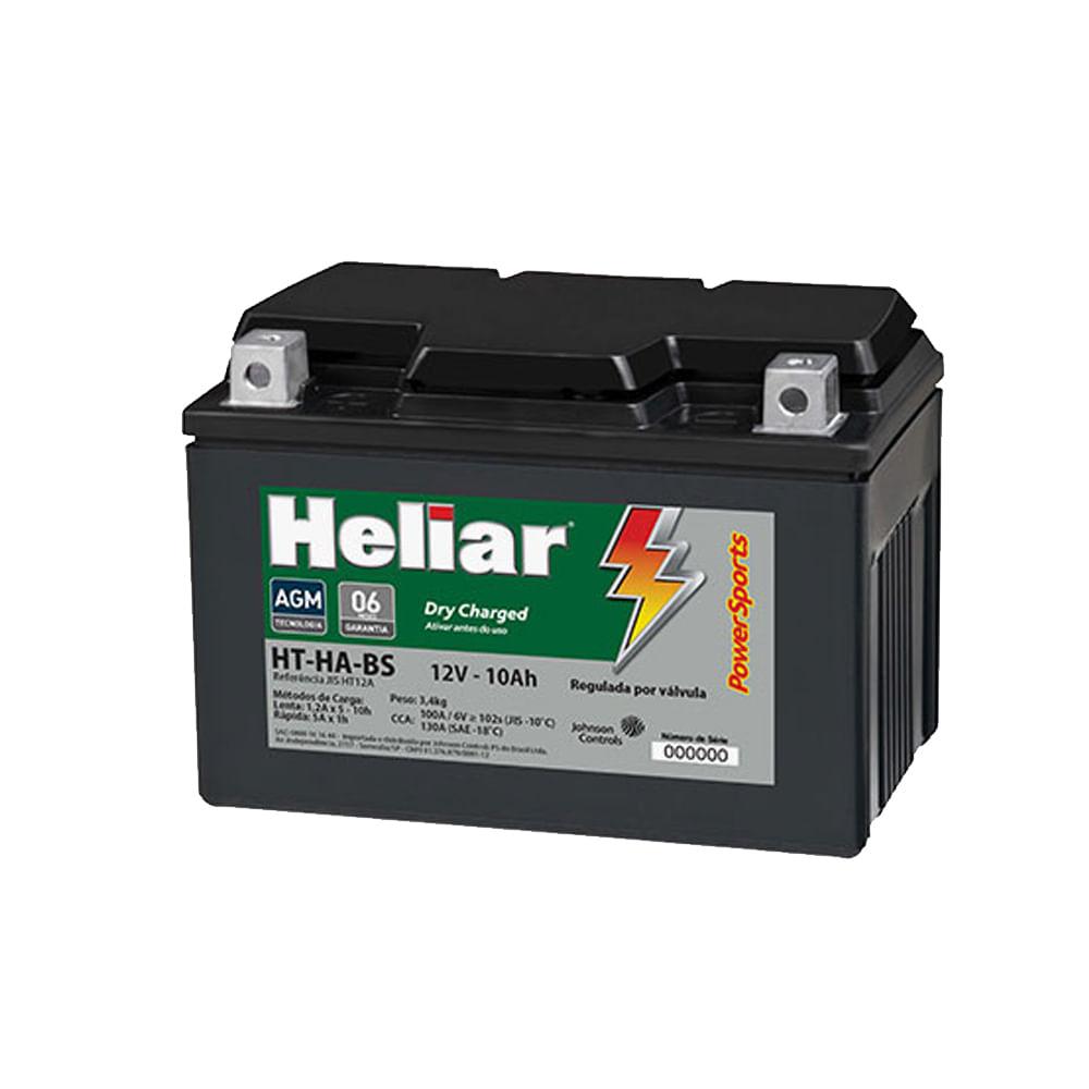 Bateria Moto Gsx R 1000 Heliar HT12ABS Powersports Selada 10AH 12 Volts Caixa Baixa