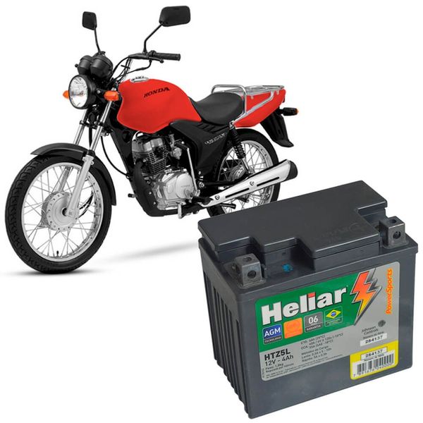 Bateria Moto Honda Cg 125 Heliar HTZ5L Powersports Selada 4AH 12V