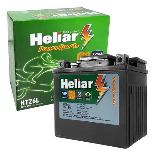Bateria Moto Honda Nxr 150 Bros Heliar HTZ6L Powersports Selada 5AH 12V