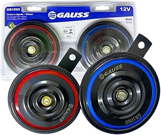 Par Buzina Disco 12V Universal Grave Agudo 2 Tons 92mm Gauss