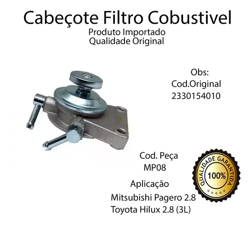 Cabeçote Filtro Diesel Toyota Hilux 2 8 3 0 Pajero 2 8 MPC460