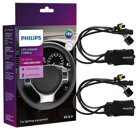 Canceller Adaptador Farol LED HB3 HB4 HIR2 Canbus 12V Philips 18952C2 HB3, HB4, HIR2, 18952C2