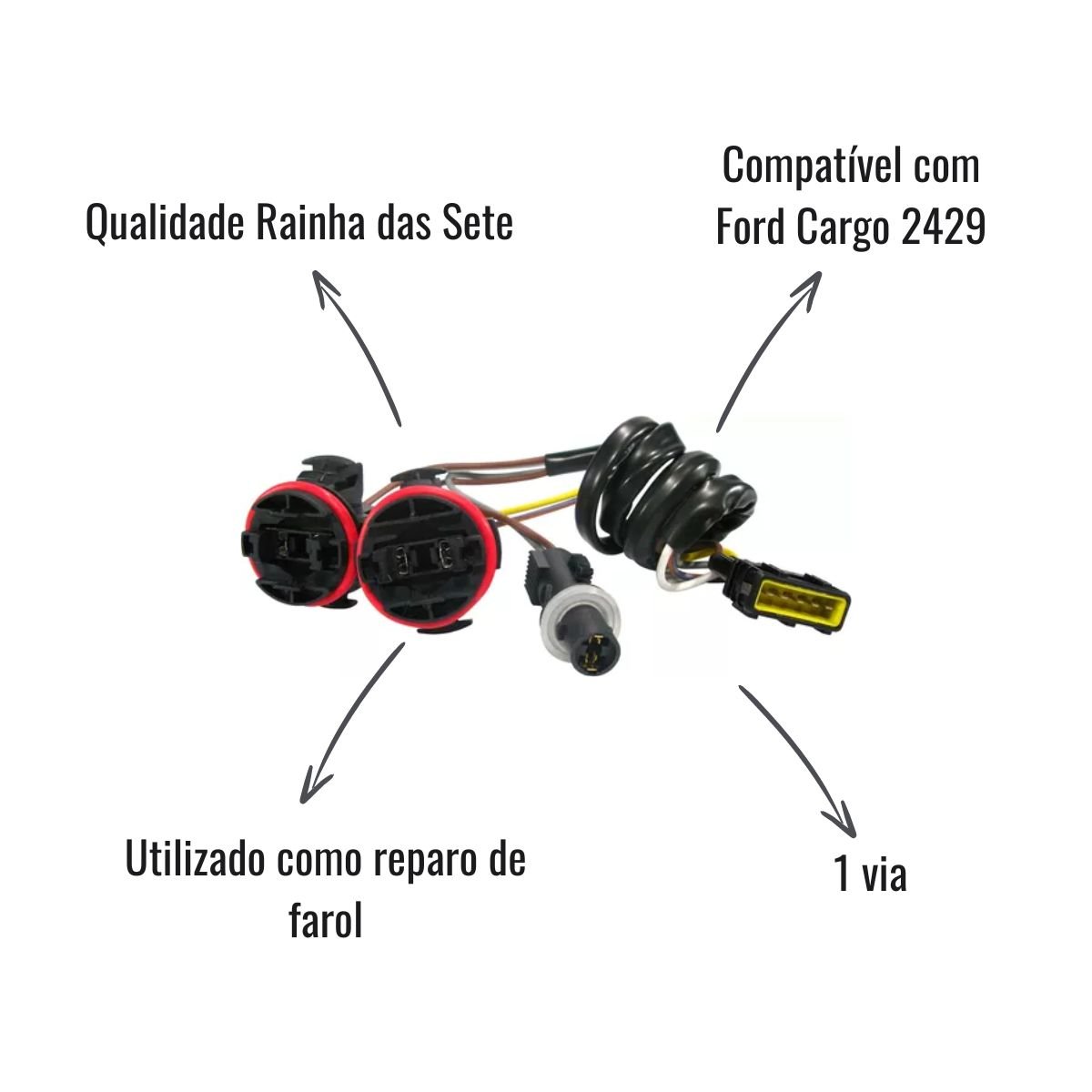 Chicote 2 Vias Reparo Farol Ford Cargo Mb 231777