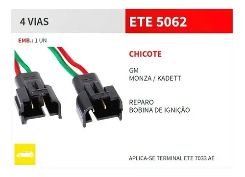 Chicote 4 Vias Bobina Gm Monza Kadett 84 98