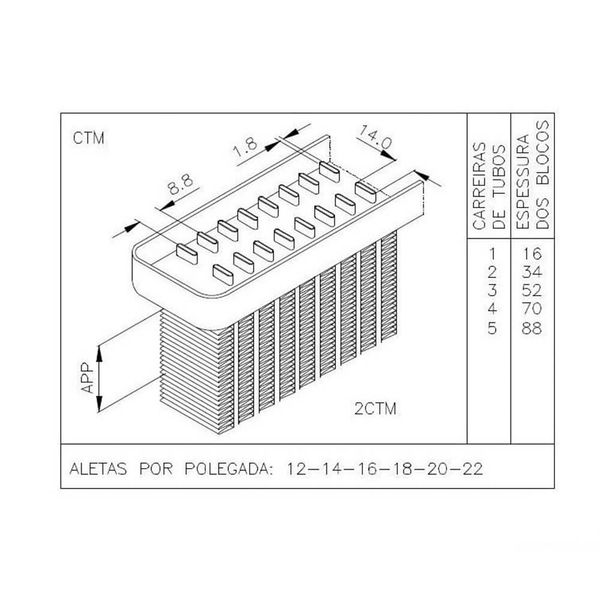 Colmeia Radiador Ford Cargo 3530 VW 35 300 91 97 Visconde 28256