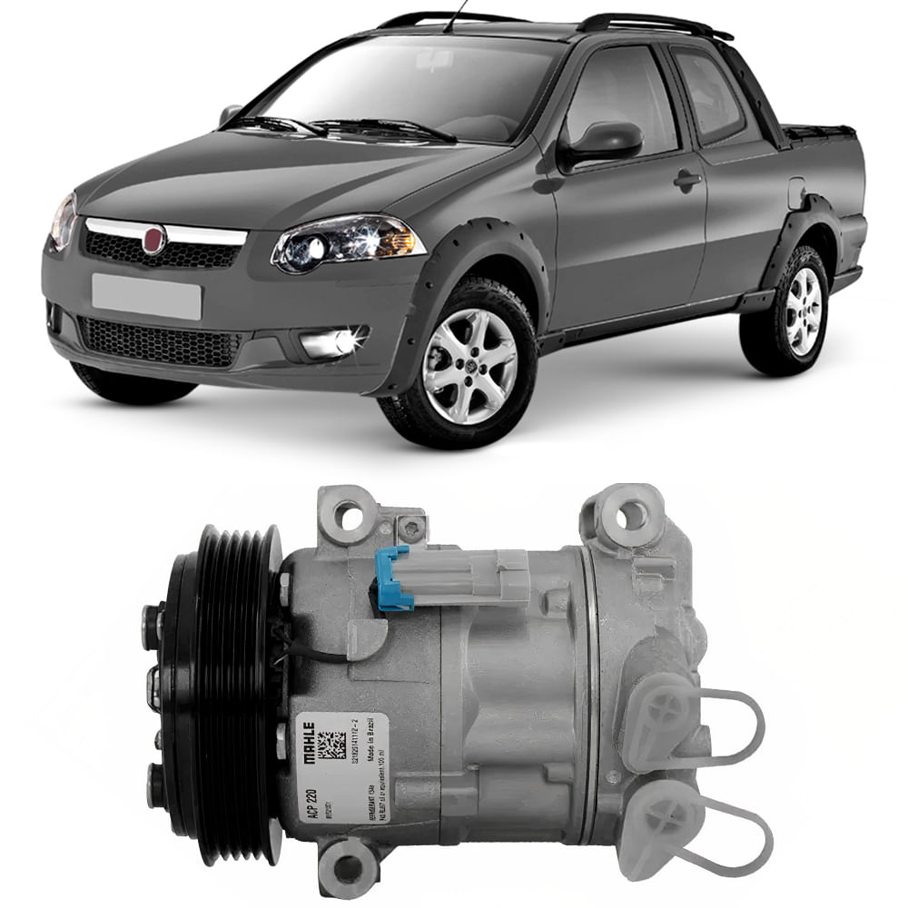 Compressor Ar Condicionado Fiorino Siena Strada Uno 2006 2016 ACP220 Metal Leve
