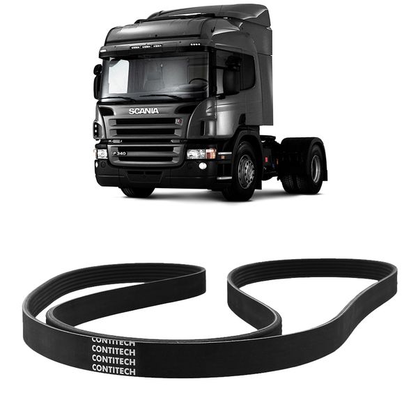 Correia Alternador Scania P124 99 2016 Micro V Contitech 10PK2475