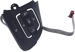 Botão de controle do volante compatível com VW Amarok 2013, 2014, 2015 e 2016 e Caddy 2011, 2012, 2013, 2014 e 2015. Códigos de peça: 5C0959537A, 5C0959537B e 5C0959538B.