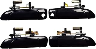 Conjunto de 4 maçanetas externas para Honda Civic 2001-2005, lado dianteiro traseiro do motorista e do passageiro substitui 72140S5DA02, 72180S5DA02, 72640S5DA01, 72680S5DA0, preto liso