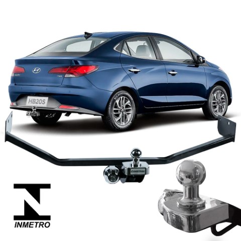 Engate Reboque Hyundai HB20S 2013 2017 400KG Engetran Inmetro HB20S, 400KG