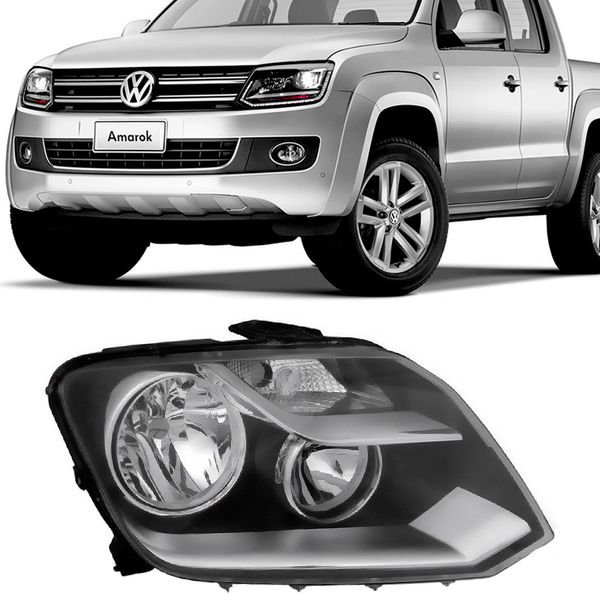 Farol Amarok 2010 2014 Esquerdo Motorista Mascara Metalizada Pisca FW833LE Orgus