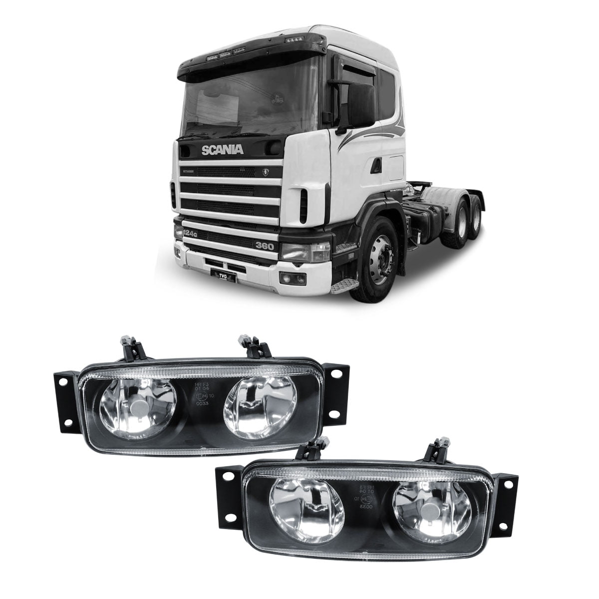 Farol Auxiliar Dianteiro Scania R 124 1995 2007 Esquerdo