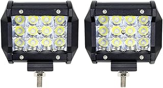 Par Farol de Milha LED 36W Retangular Universal Off Road, 12V 24V, 6000K Branco Frio, Farol Auxiliar Automotivo