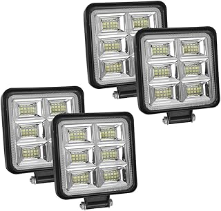 4 Farol de Milha led Quadrado 144w Trator Agrícola 12v 24v