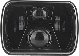 Tbest Farol LED Quadrado H4 7x6, Farol 5x7 de 7 Polegadas Com Linha de Corte Transparente e Cobertura de Policarbonato para Cherokee XJ YJ Comanche 240SX Chevy S10