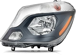 ALLIGATOR AUTO LIGHTS Substituição do conjunto do farol para farol de halogênio Mercedes Sprinter 2014 2015 2016 2017 2018, lâmpadas incluídas, lado esquerdo/motorista