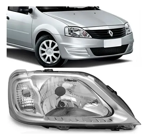Farol Renault Logan 2008 2010 Foco Simples Cromado Pisca FR551 Orgus