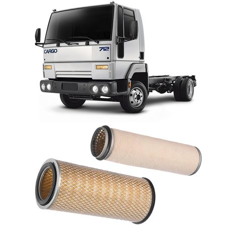 Filtro Ar Refil Ford Cargo C 712 2007 2012 Tecfil AP7998KIT