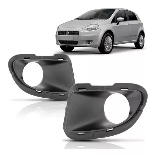 Grade Farol Aux Fiat Punto 07 12 Ld C Furo Preto 162466
