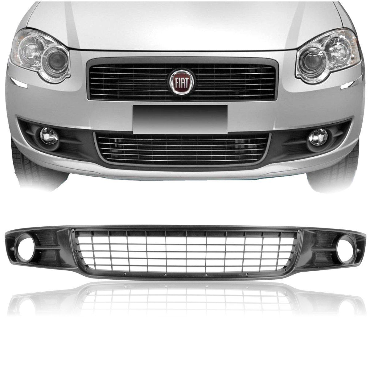 Grade Para-Choque Fiat Siena 08 11 C Farol Aux 162385