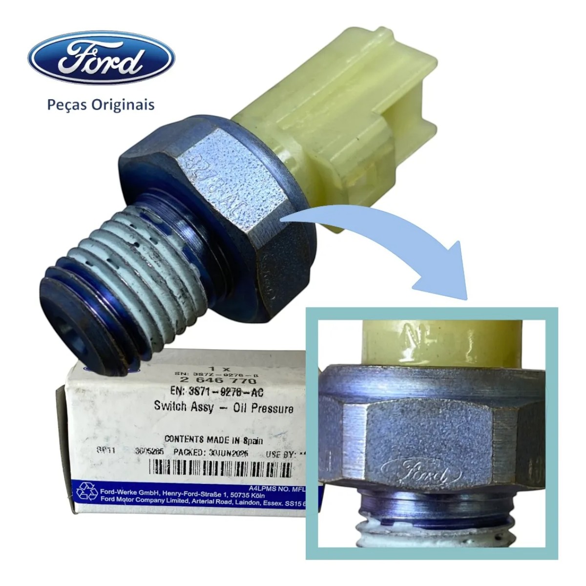 Interruptor Pressão Óleo Ford Ranger 3 0 2 3 4 0 94 2012 3RHO 3321