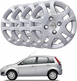 Jogo 4 Calota Modelo Original Ford Fiesta Prata Aro 14 Gridcalotas
