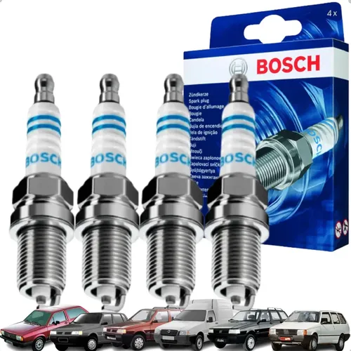 Jogo Vela Ignição Fiat Fiorino Siena Uno 94 2004 Bosch F000KE0P14
